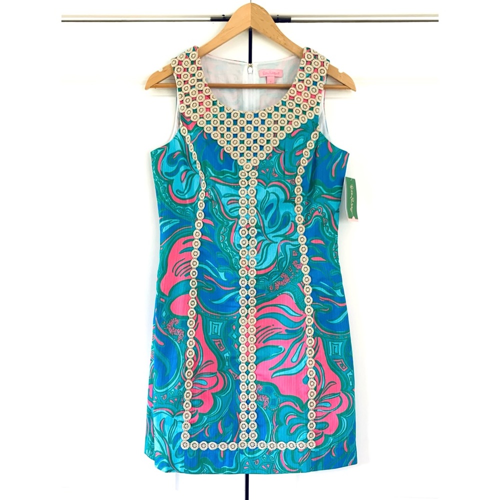 Lilly Pulitzer Teal and Pink Sleeveless Dress